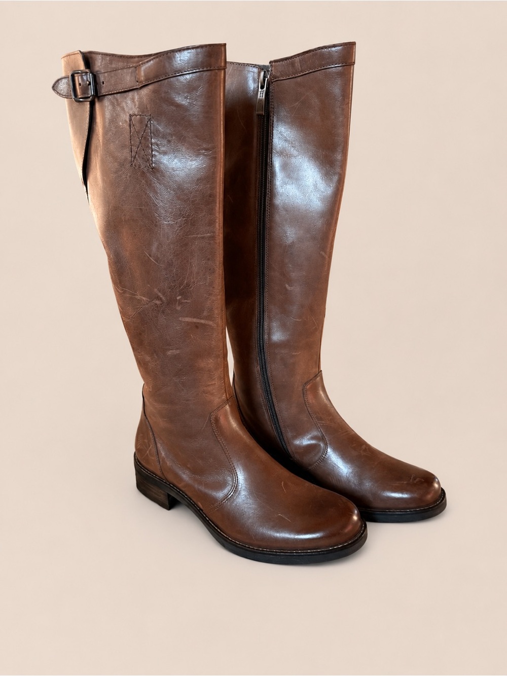 Paul Green Brown Leather Tall Riding Boots UK 5 US 7.5 Austria